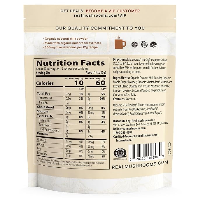 Real Mushrooms Functional Coconut Creamer with Reishi, Lucuma & Ceylon Cinnamon ??Organic