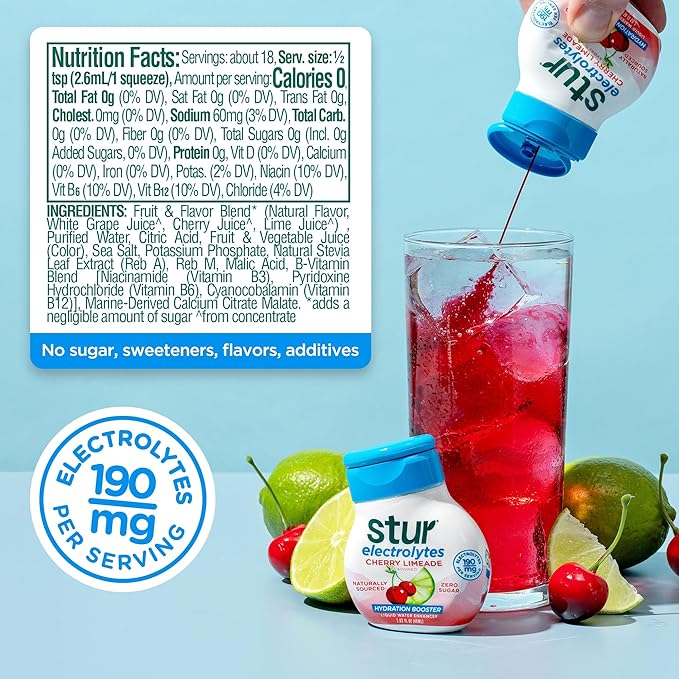 Stur Electrolyte Water Enhancer | Sweetened with Stevia | High in Vitamin C & Antioxidants | Sugar