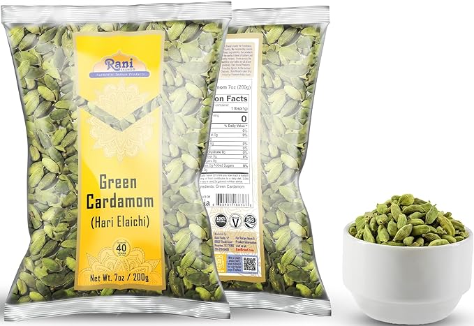 Rani Green Cardamom Pods Spice (Hari Elachi) 7oz (200g) ~ All Natural | Vegan | Gluten Friendly |