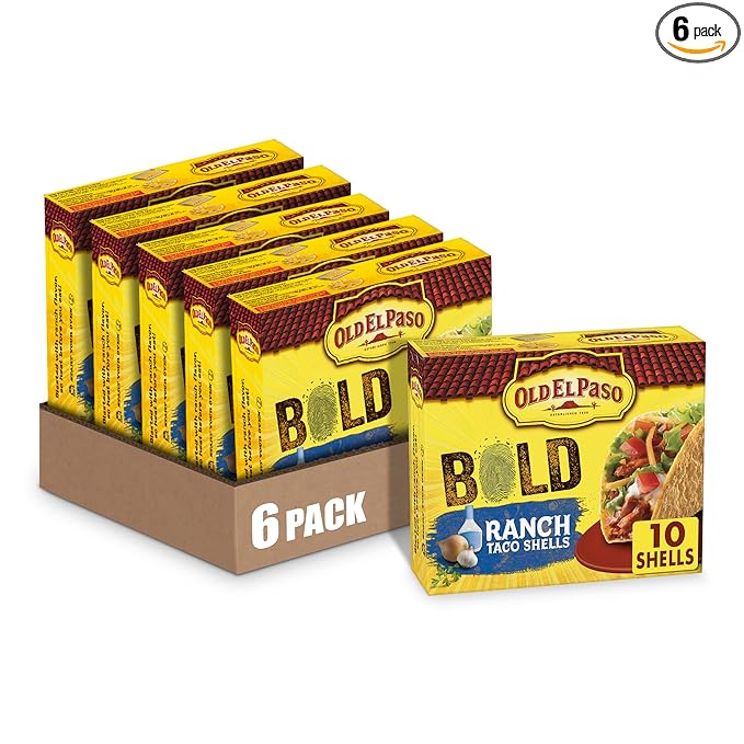 Old El Paso Stand ???Stuff Taco Shells, Zesty Ranch Flavored, Gluten Free Crunchy Corn Taco Shells