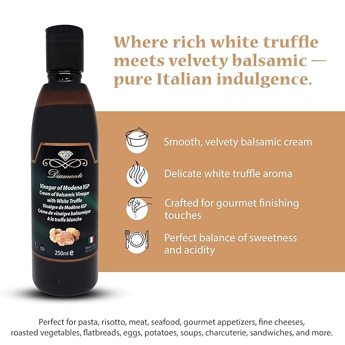 Diamante Italy Cream of Balsamic Vinegar with White Truffle Vinegar of Modena IGP - Gourmet &