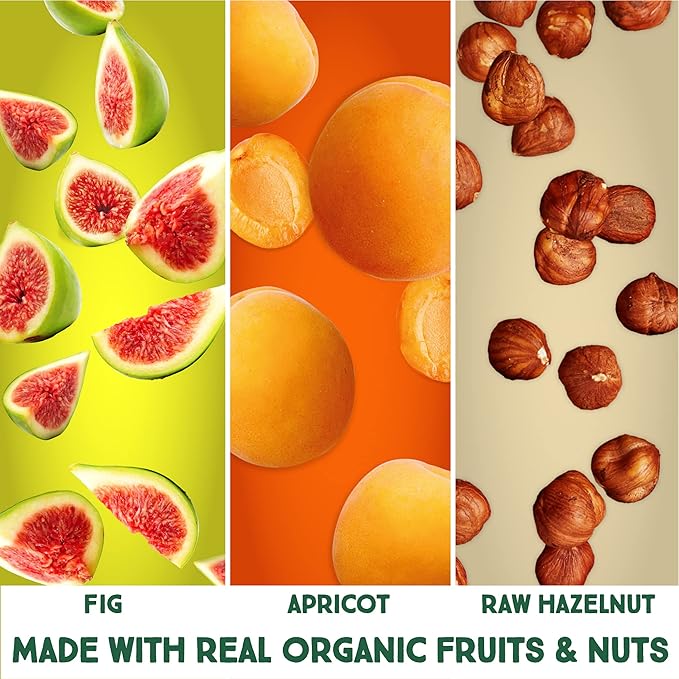 Happy Village Organic Fig & Nut Bar, APRICOT | Only 3 Ingredients, Gluten Free, No Added Sugar