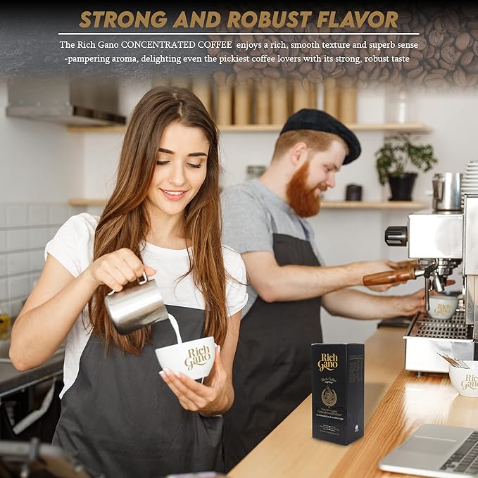 Rich Gano Reishi Mushroom Coffee – (12 Boxes of 30 Sachets) Black Coffee with Ganoderma Extract