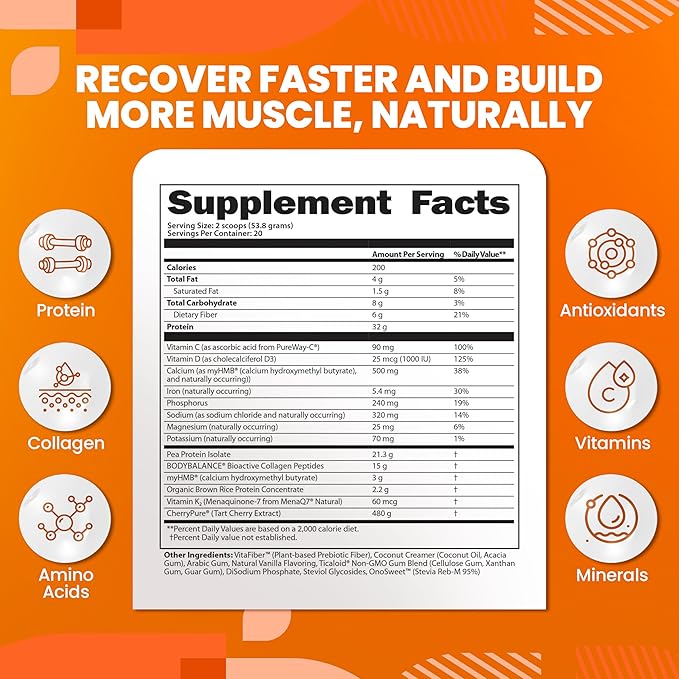 SaltWrap Protein Clinic - Total Body Recovery Shake with Collagen Peptides, HMB, Tart Cherry