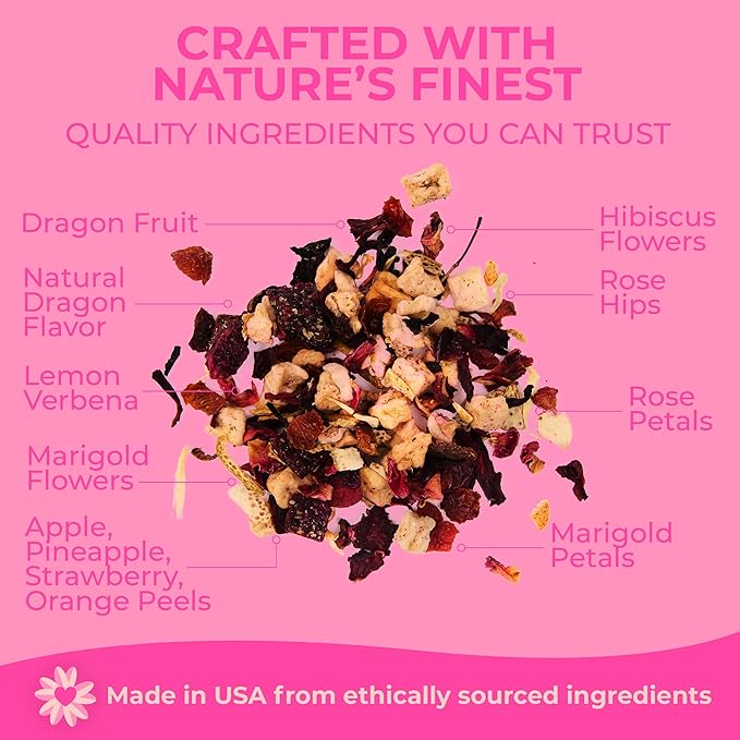 Katy?™s Dragonfruit Loose Leaf Tea | Hydrating & Fruity Herbal Tea | Hibiscus, Dragonfruit &
