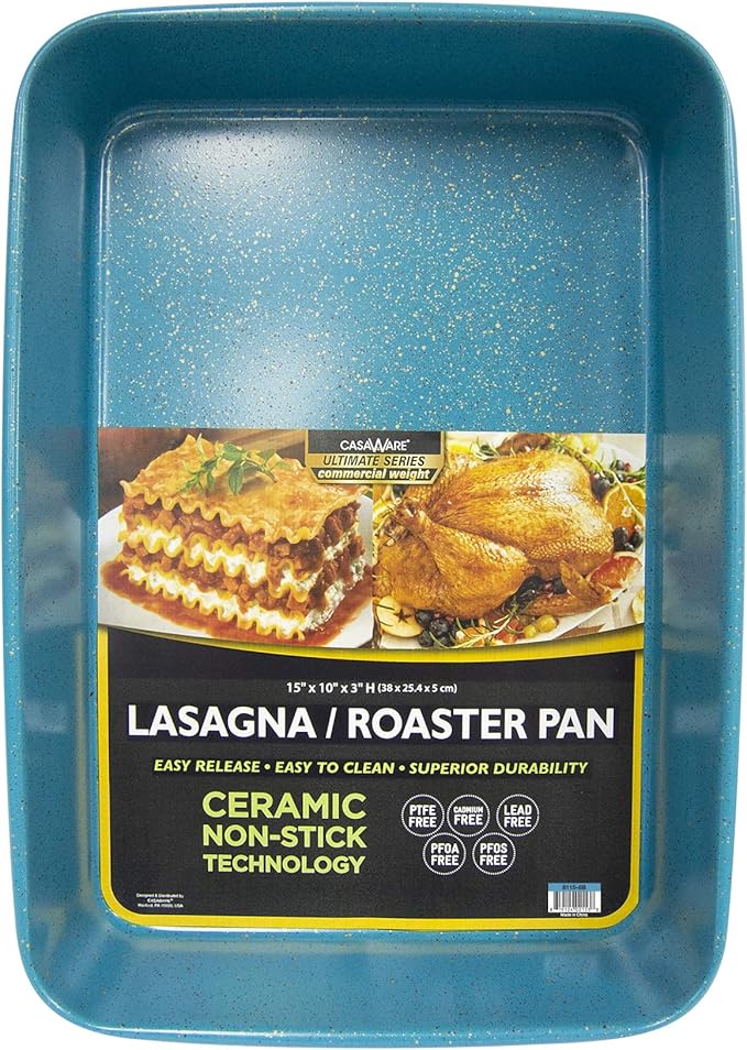 casaWare 15 x 10 x 3-Inch Ultimate Series Commercial Weight Ceramic Coated Non-Stick