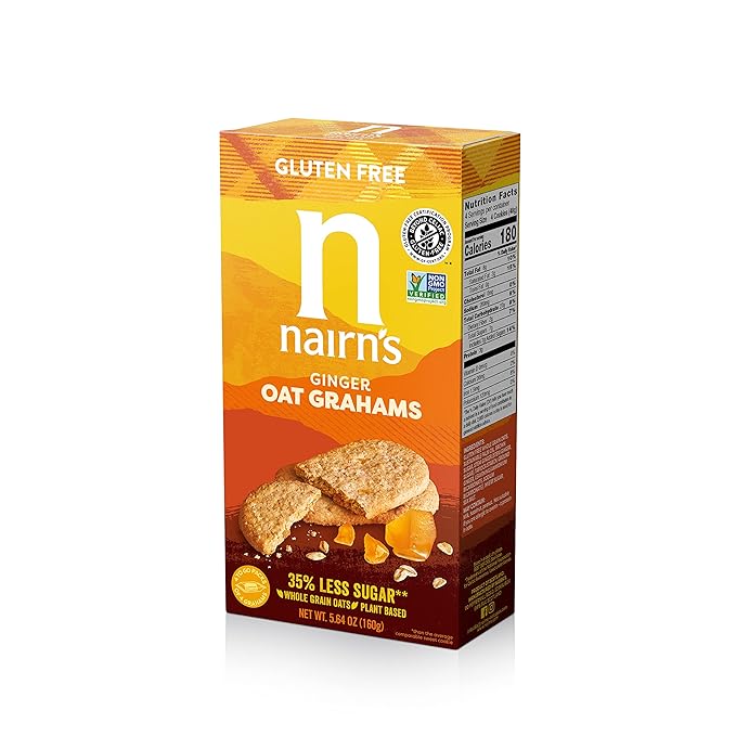 Nairn's Gluten-Free Stem Ginger Oat Grahams - Healthy, Tasty and Safe for Celiacs. Perfect On-the