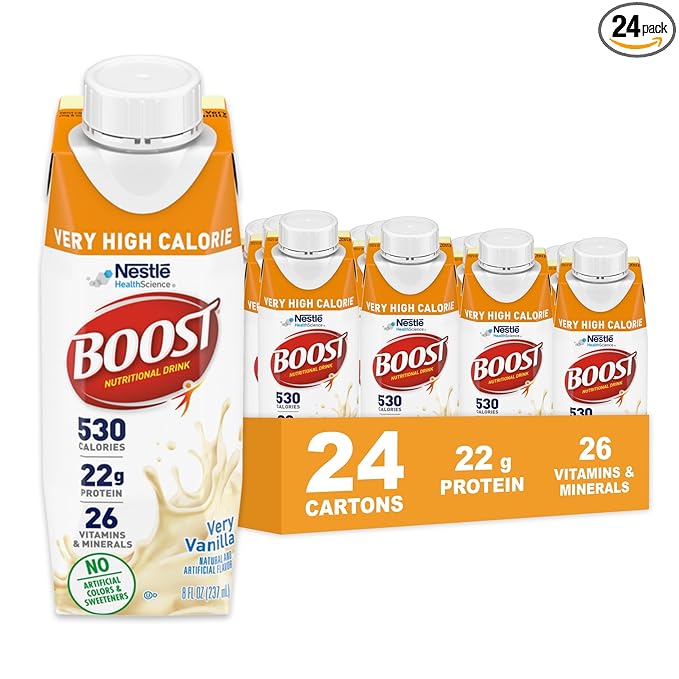 Boost Very High Calorie Vanilla Nutritional Drink ??22g Protein, 530 Nutrient Rich Calories, 8 Fl