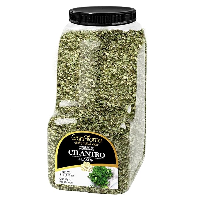 GranAroma Cilantro Flakes, Aromatic Spice, Salsas & Tacos (1 Pound)