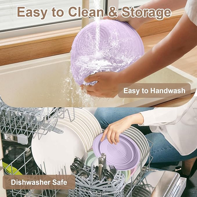 4Pcs Silicone Bread Proofing Baskets, 9" Collapsible Sourdough Bread Baking Supplies Non-Stick
