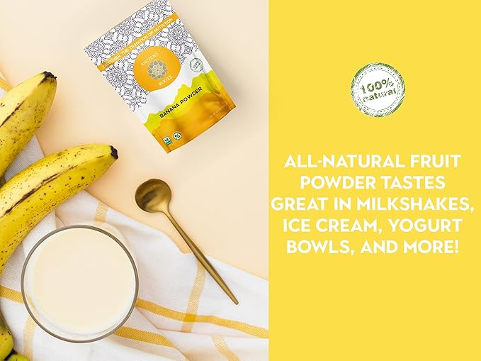Ancient Roots Banana Powder - 100% Pure & Natural, Non-GMO, Gluten-Free, No Sugar Added, 10.5