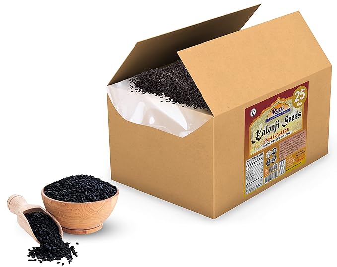 Rani Kalonji (Black Seed, Nigella Sativa, Black Cumin) Seeds 400oz (25lbs) 11.36kg Bulk Box ~ All