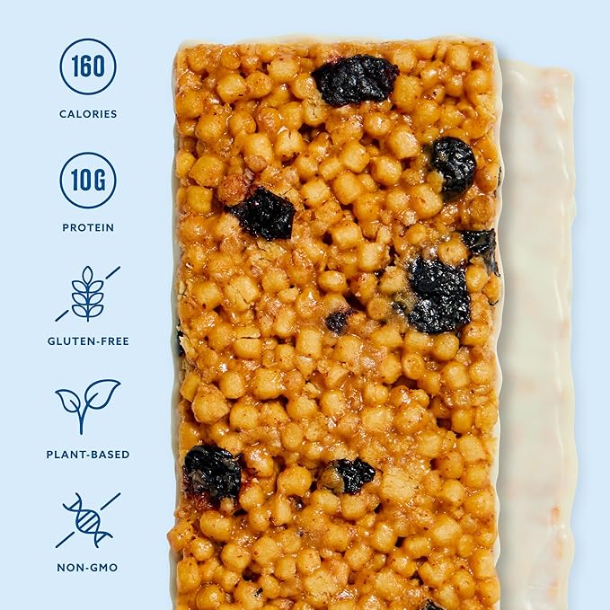 Mezcla Vegan Protein Bars, Gluten Free Snack Made with Pea Protein, Organic Vanilla, Blueberries