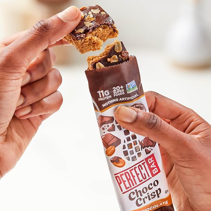 Perfect Bar Choco Crisp, Dark Chocolate Nut Butter Protein Bar, Protein Snack, Gluten Free, Soy