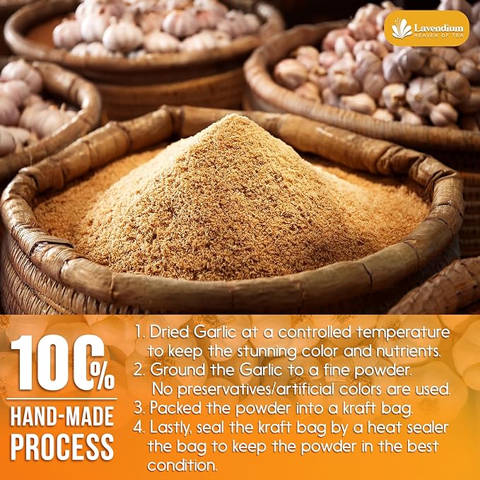 Lavendium, Premium 25oz Garlic Powder, 100% Natural and Pure from Garlic, Rich Flavor, Perfect for