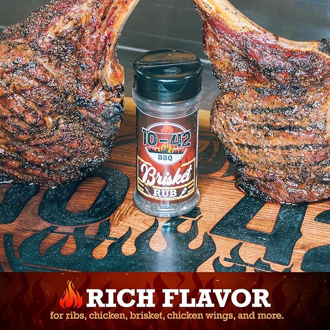 10-42 BBQ Brisket Rub (NO MSG, 0 Calorie) | All-Natural Spice Seasoning for Steak, Rib, Meat | Beef