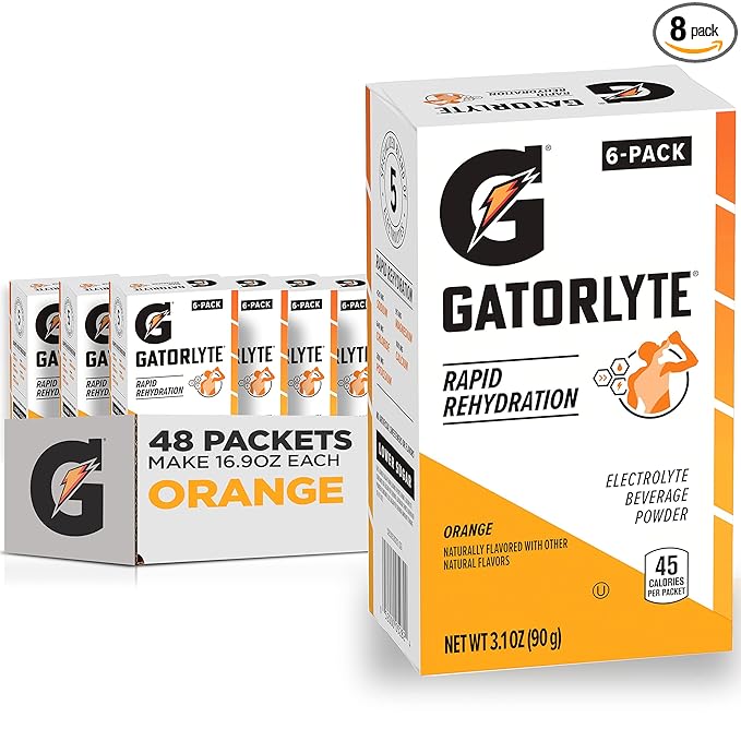 Gatorlyte Powder, Orange, Makes 20 Fl Oz (Pack of 48)