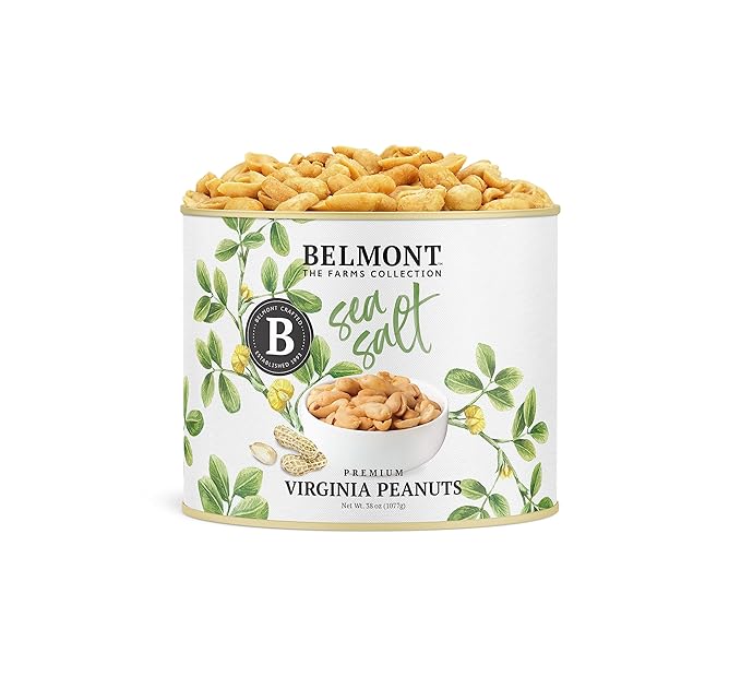 Belmont Peanuts Gourmet Sea-Salted Virginia Peanuts, 38 oz (1 Pack) ??Only 3 Simple Ingredients, No