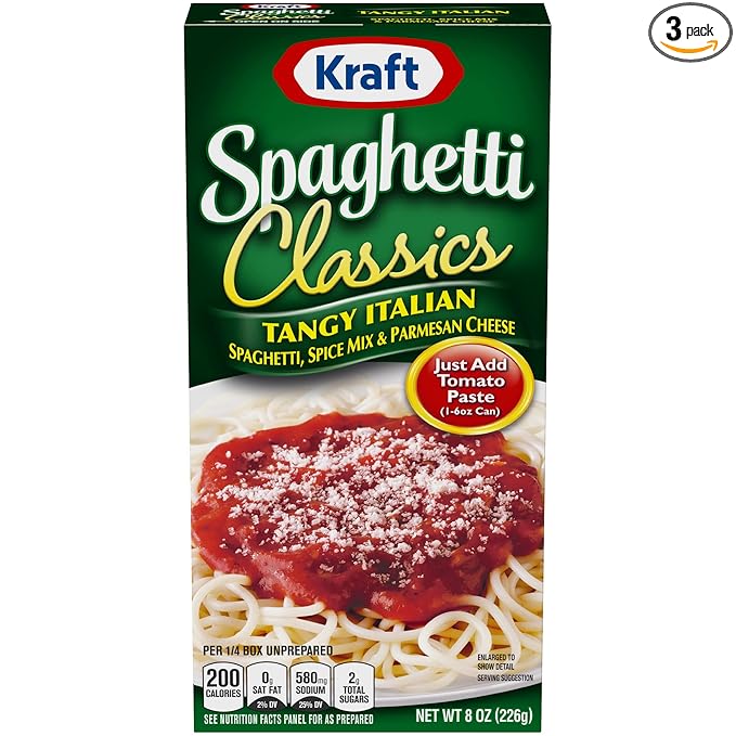 Kraft Tangy Italian Spaghetti Spice Mix & Parm - 8 Ounce (Pack of 3)