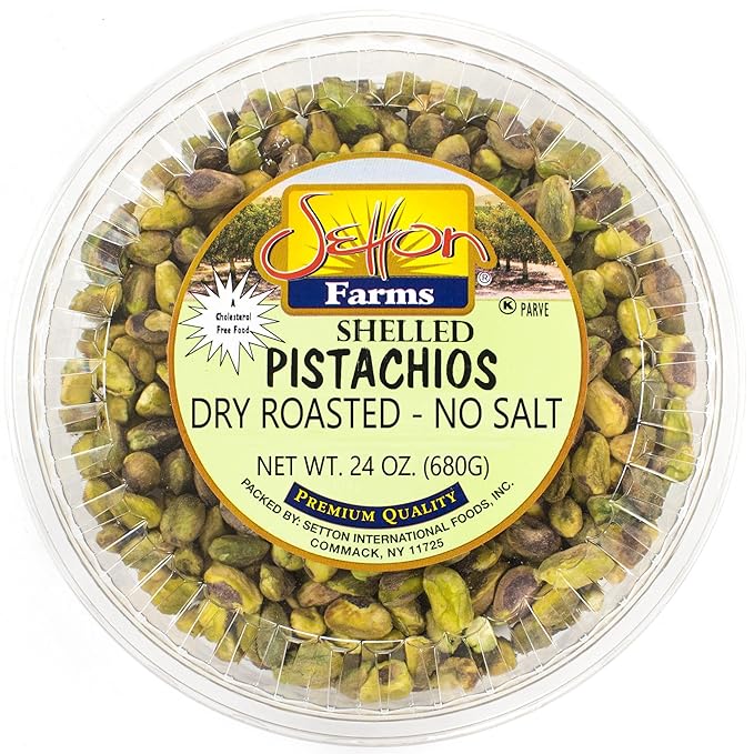 Setton Farms Shelled Pistachio Kernels, Dry Roasted No Salt, 24 Ounce (No Shells, Unsalted) (Also