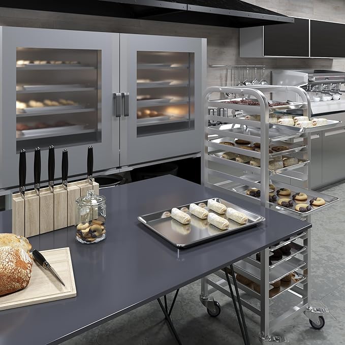 Pack of 6 | 13 in. x 18 in. Half Size Aluminum Bun. / Sheet Pan | Ideal for baking, roasting
