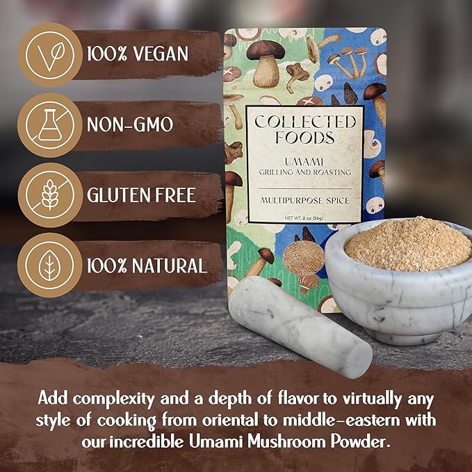 Premium Umami Mushroom Salt, No Additive, Gluten-Free, Non-GMO Great for Sauce, Soup, and Mushroom