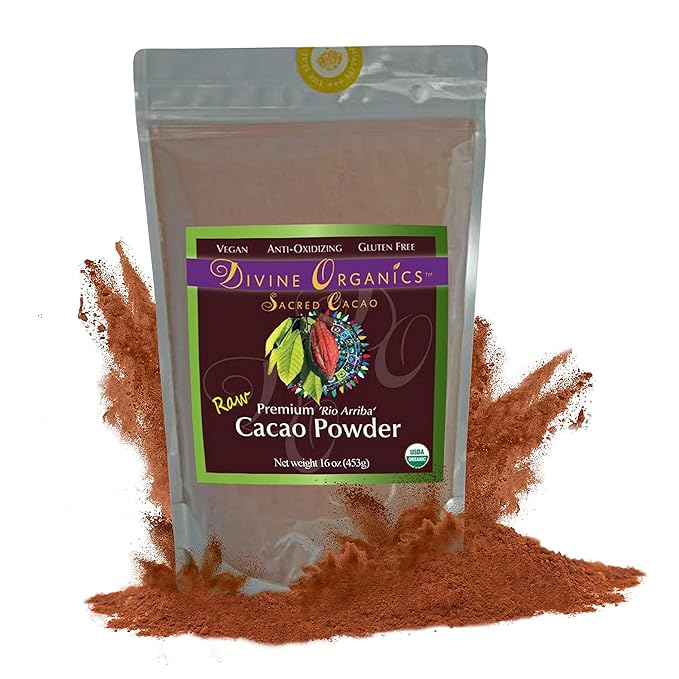 Divine Organics Raw Cacao Powder/Raw Cocoa Powder - Certified Organic - Premium Rio Arriba
