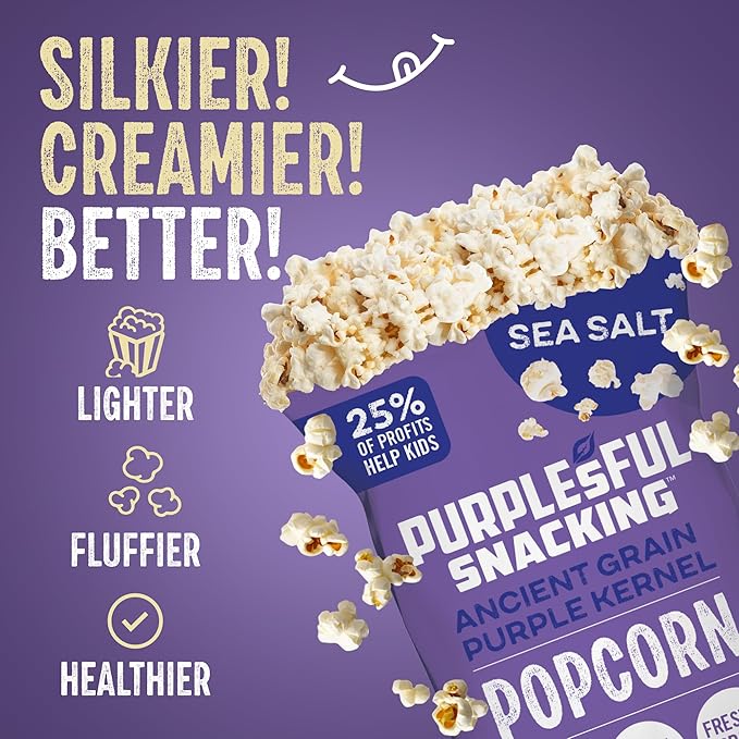 Purplesful Purple Corn Popcorn, Silkier, Creamier & Healthy Popcorn, Vegan-Friendly, Non-GMO