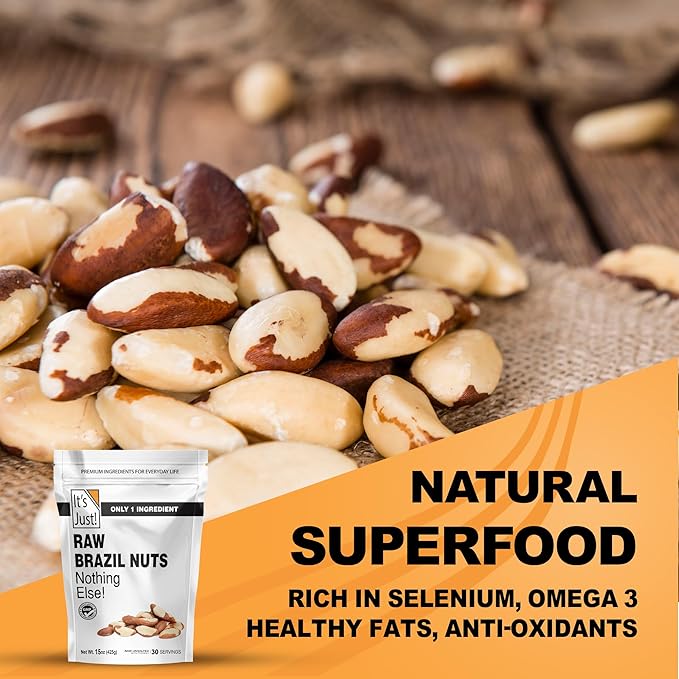 It's Just - Raw Brazil Nuts, 2lb, Unsalted, Non-GMO, Keto Friendly, Vegan, No PPO, Large, Premium