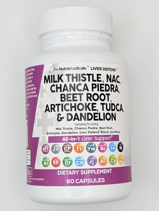 Clean Nutraceuticals Milk Thistle NAC Chanca Piedra Beet Root Artichoke Dandelion Root - Liver