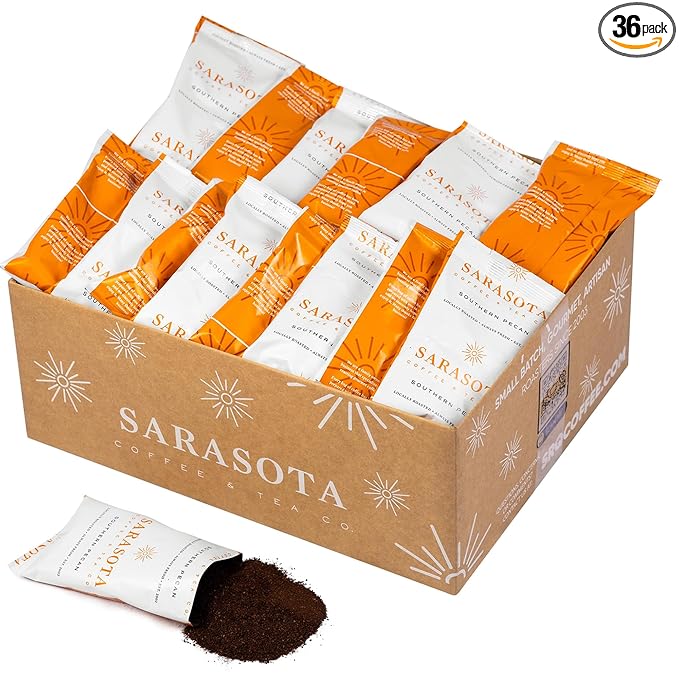 Sarasota Coffee Ground Packets | Gourmet Flavored Medium Roast Bulk Coffee Packs | Southern Texas