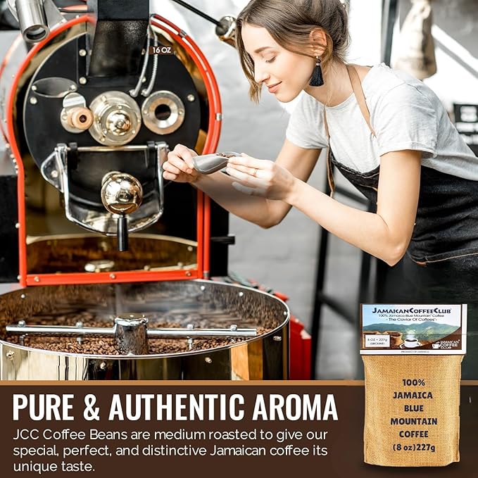 JamaicanCoffeeClub 100% Jamaican Blue Mountain Coffee Ground ??RG 8oz Fresh Roasted Beans, Smooth