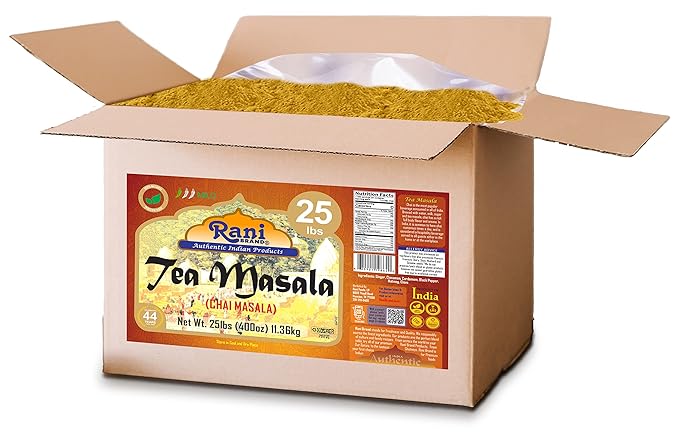 Rani Tea (Chai) Masala Indian Spice Blend 400oz (25lbs) 11.36kg Bulk Box ~ All Natural | Vegan |