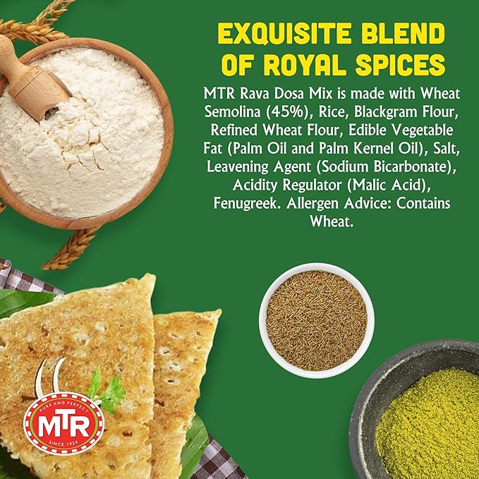 MTR Instant Rava Dosa Mix - Ready to Cook Authentic Indian Breakfast, Lunch, Dinner or Snack Meal