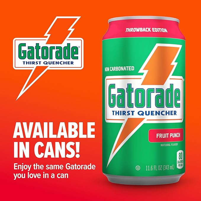 Gatorade Thirst Quencher, Fruit Punch, 12 Fl Oz Cans (Pack of 18)