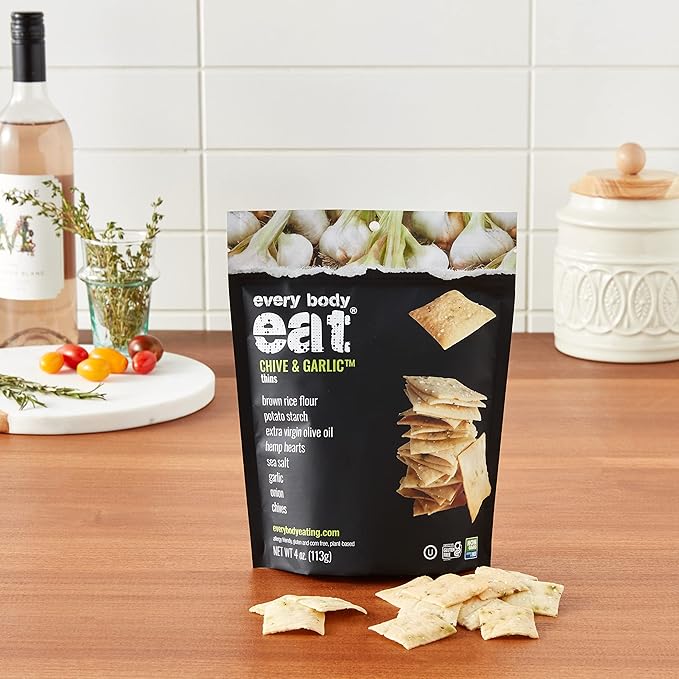 Every Body Eat Snack Thins, Allergen Friendly, Vegan, Gluten Free and Dairy Free (6 Count, Chive &