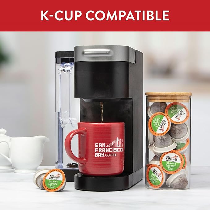 San Francisco Bay Compostable Coffee Pods - Organic Rainforest Blend (120 Ct) K Cup Compatible