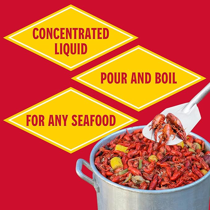 Louisiana Fish Fry Products Crawfish, Shrimp & Crab Concentrated Liquid Boil Seasoning - Spicy &