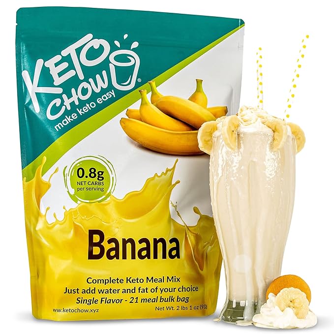 Keto Chow Banana | Keto Meal Replacement Shake | Nutritionally Complete | Low Carb | Delicious Easy