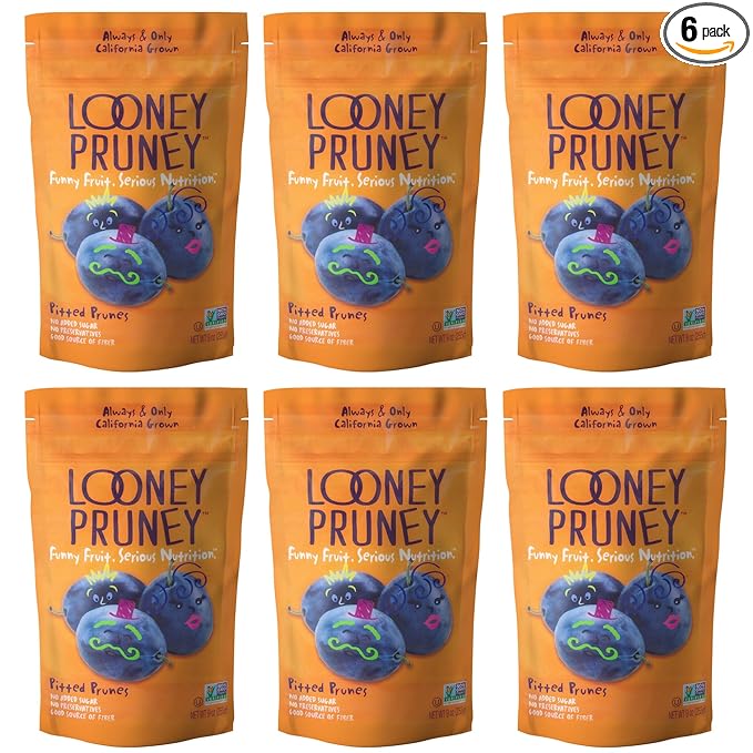 Looney Pruney Pitted Dried Prunes for the Entire Family | Always California-Grown | Kosher | No
