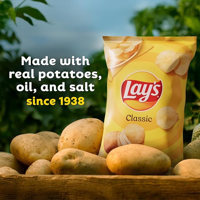Lay's Potato Chips, Classic Chips Variety Pack, 1 Ounce (Pack of 40)