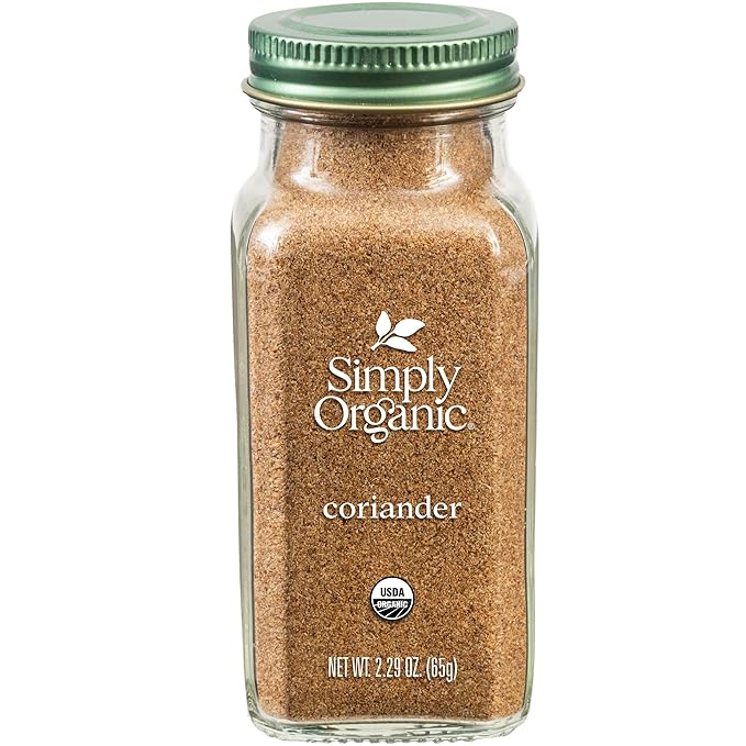 Simply Organic Ground Coriander Seed, 2.29-Ounce, Rich, Warm Earthy Yet Fruity Flavor, Bright