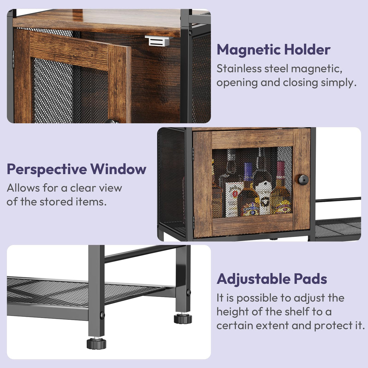 SWTYMIKI Coffee Bar Cabinet for Home - Farmhouse Coffee Stand Station Multi-Purpose Buffet