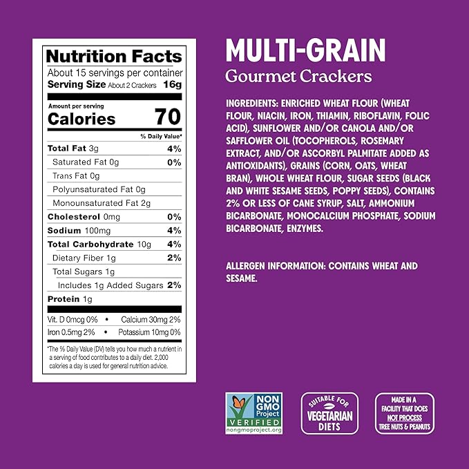 Milton's Gourmet Crackers Variety Bundle (Original Multi-Grain, Everything, Crispy Sea Salt)