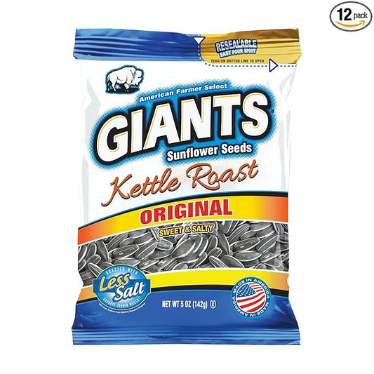 GIANTS Kettle Roast Sweet & Salty Sunflower Seeds - Sunflower Seeds Bulk, Sunflower Seed Snack