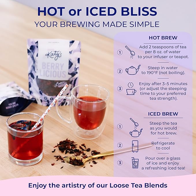 Katy?™s® Berrylicious Loose Leaf Tea | Hibiscus, Blueberry & Cranberry | Fruity Herbal Tea |