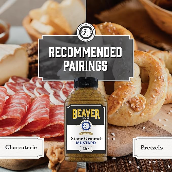 Beaver Stone Ground Mustard, 12 oz squeeze bottle