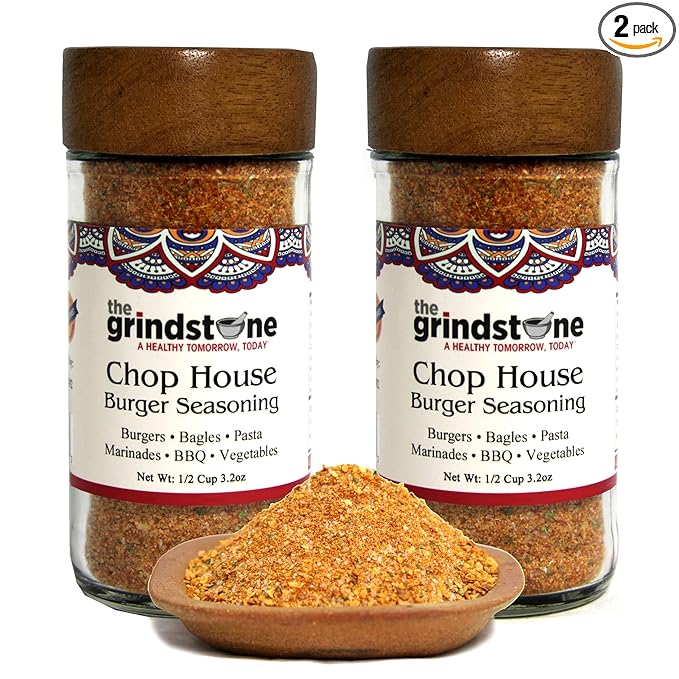 The Grindstone, Salt-Free Chop House Burger Seasoning, Spice mix for Burgers, BBQ, Veggies, Pasta