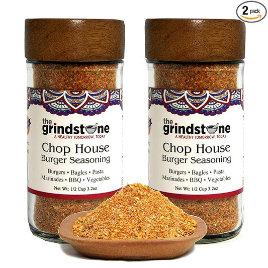 The Grindstone, Salt-Free Chop House Burger Seasoning, Spice mix for Burgers, BBQ, Veggies, Pasta