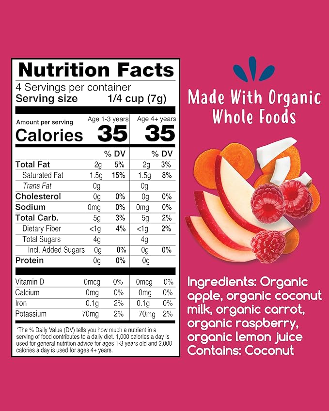 Amara Smoothie Melts - Carrot Raspberry - Baby Snacks Made With Fruits and Vegetables - Healthy